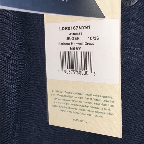 Barbour Kirkwall Navy Linen Dress US 6 NWT - Picture 8 of 13